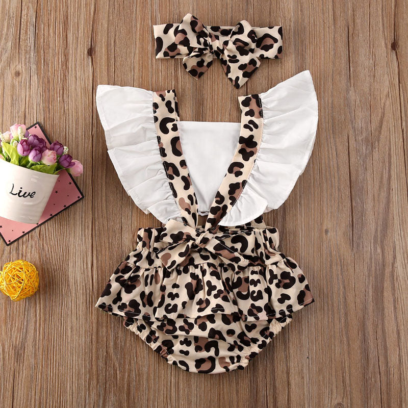 Cute Leopard Print Newborn Romper Jumpsuit