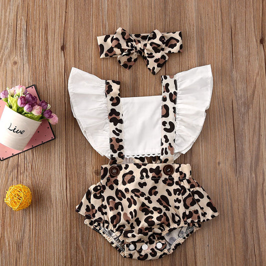 Cute Leopard Print Newborn Romper Jumpsuit