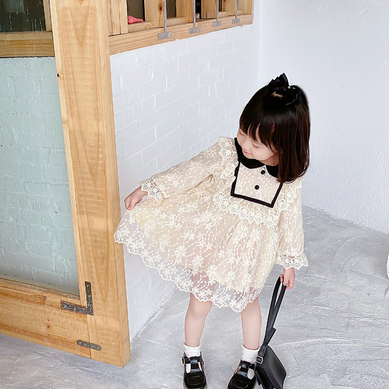 Children's Clothing Girls Dress Baby Children Lace Princess Dress Little Girl Western Style Dress