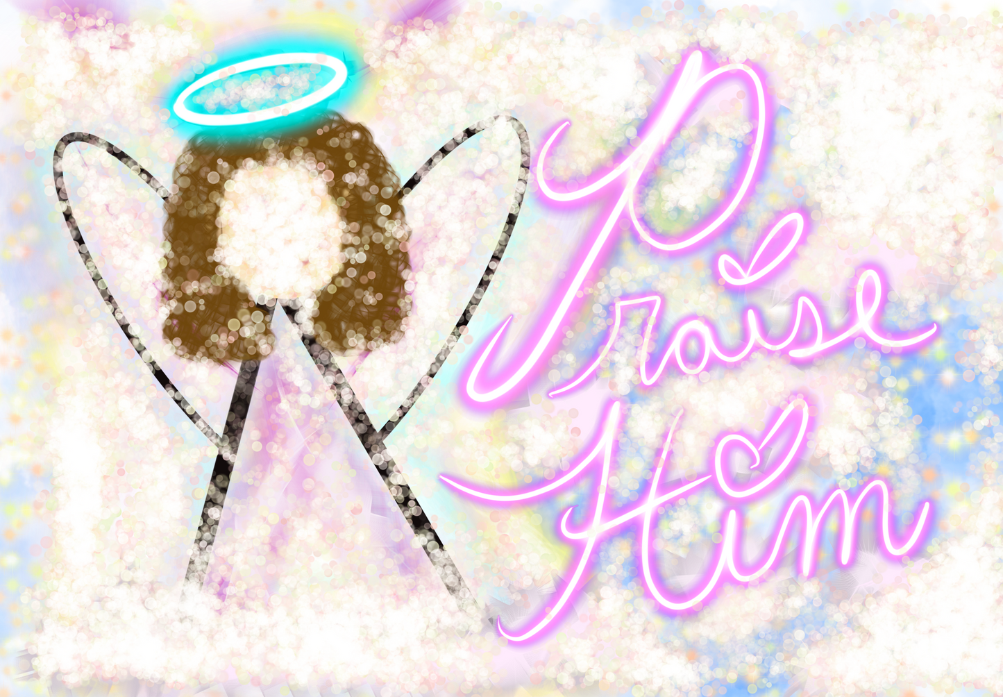 Praise Him Angel Digital Design